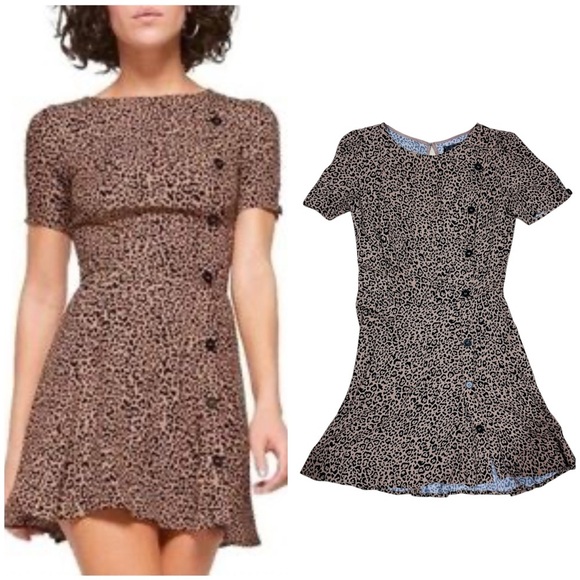 Reformation Katie leopard print mini dress EUC - Picture 1 of 15